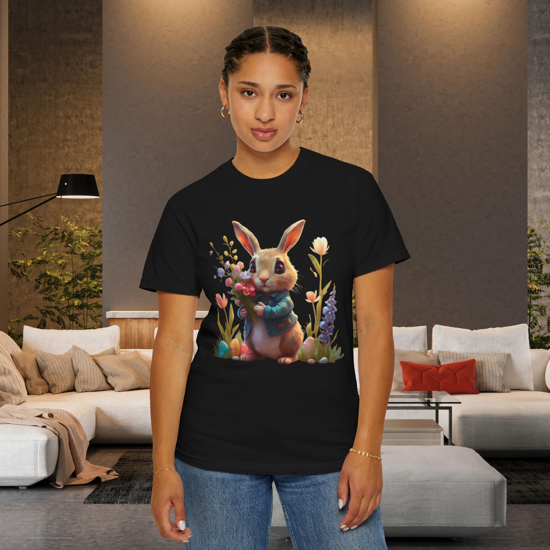 Imagin Vibes: Floral Watercolor Bunny T-shirt - Imagin Vibes - 