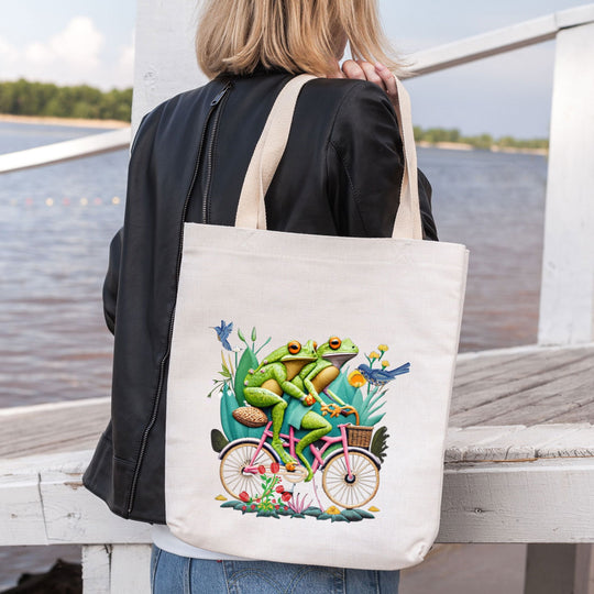 Imagin Vibes: Frogs Bicycle Tote Bag - Imagin Vibes - 