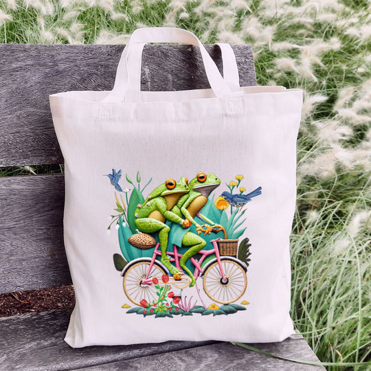 Imagin Vibes: Frogs Bicycle Tote Bag - Imagin Vibes - 