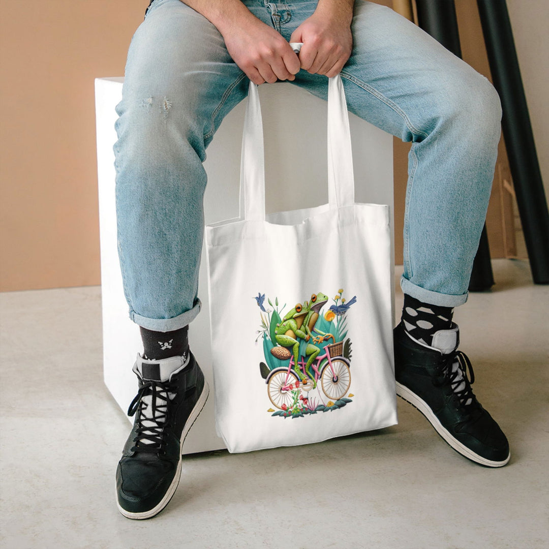 Imagin Vibes: Frogs Bicycle Tote Bag - Imagin Vibes - 