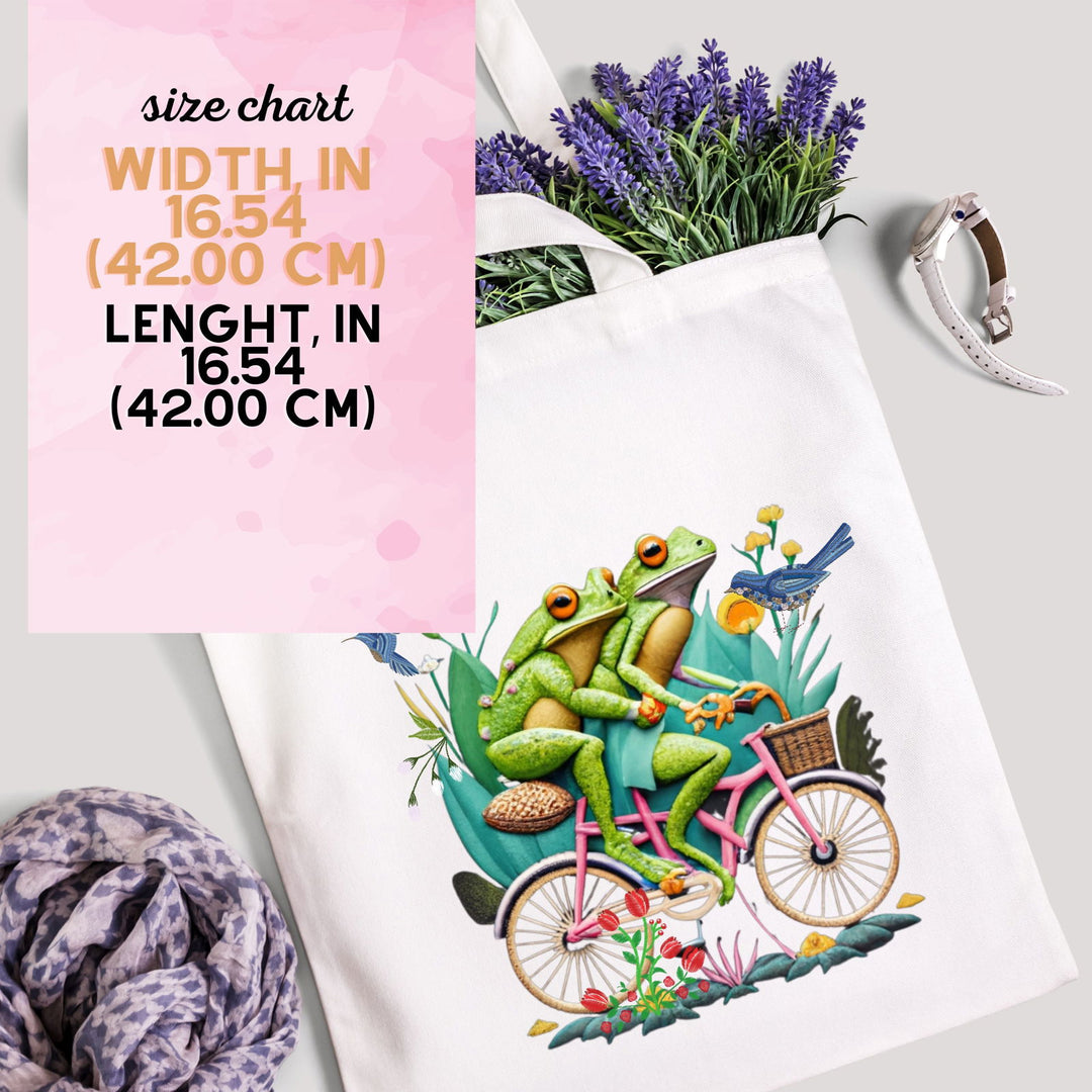 Imagin Vibes: Frogs Bicycle Tote Bag - Imagin Vibes - 