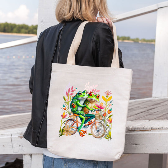 Imagin Vibes: Frogs Bicycle Tote Bag 2 - Imagin Vibes - 