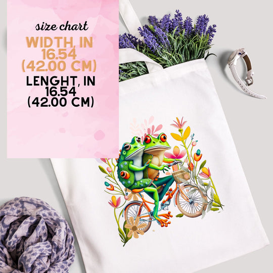 Imagin Vibes: Frogs Bicycle Tote Bag 2 - Imagin Vibes - 