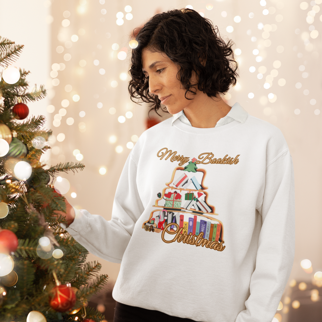 Imagin Vibes Merry Bookish Christmas Sweatshirt: Cozy Book Tree - Imagin Vibes - 