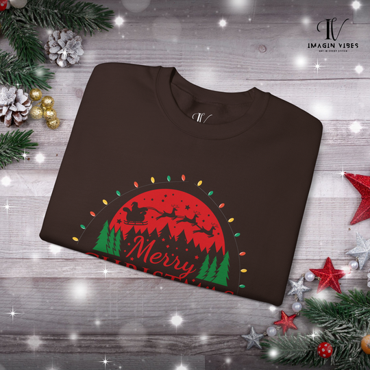 Imagin Vibes Merry Christmas Sweatshirt: Festive Santa Design - Imagin Vibes - 