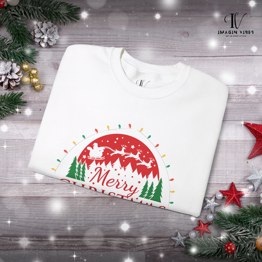 Imagin Vibes Merry Christmas Sweatshirt: Festive Santa Design - Imagin Vibes - 