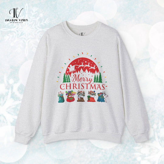 Imagin Vibes Merry Christmas Sweatshirt: Festive Santa Design - Imagin Vibes - 