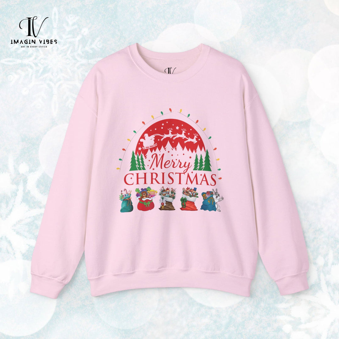 Imagin Vibes Merry Christmas Sweatshirt: Festive Santa Design - Imagin Vibes - 