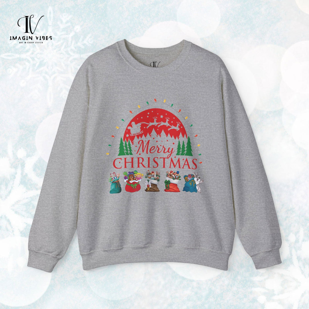 Imagin Vibes Merry Christmas Sweatshirt: Festive Santa Design - Imagin Vibes - 