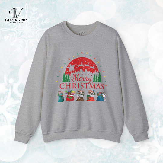 Imagin Vibes Merry Christmas Sweatshirt: Festive Santa Design - Imagin Vibes - 