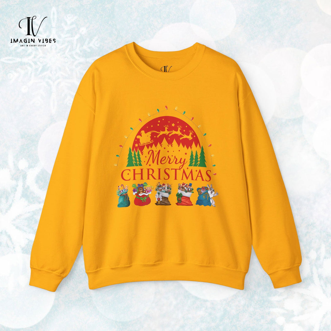 Imagin Vibes Merry Christmas Sweatshirt: Festive Santa Design - Imagin Vibes - 