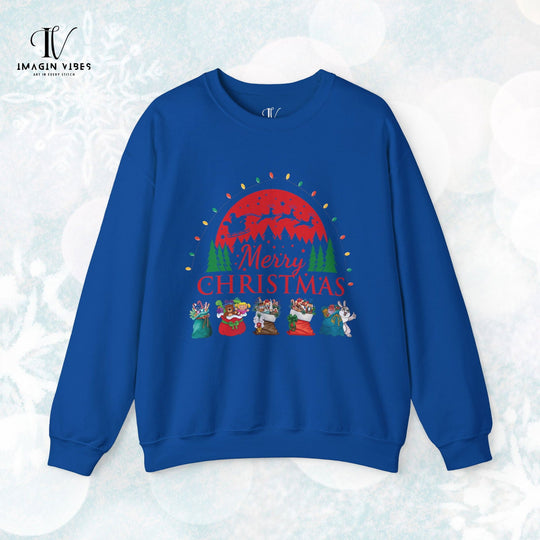 Imagin Vibes Merry Christmas Sweatshirt: Festive Santa Design - Imagin Vibes - 