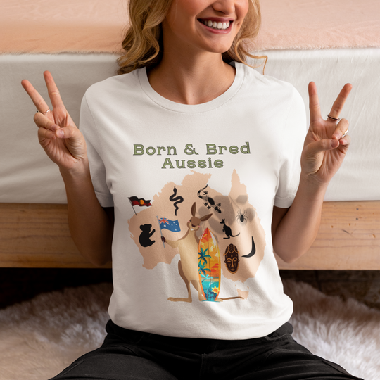 Imagin Vibes: Proudly Aussie - Born & Bred Tee T-Shirt Printify