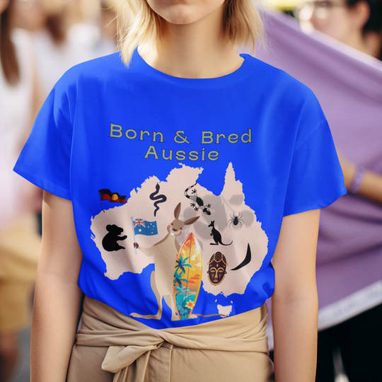 Imagin Vibes: Proudly Aussie - Born & Bred Tee T-Shirt Printify
