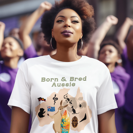Imagin Vibes: Proudly Aussie - Born & Bred Tee T-Shirt Printify