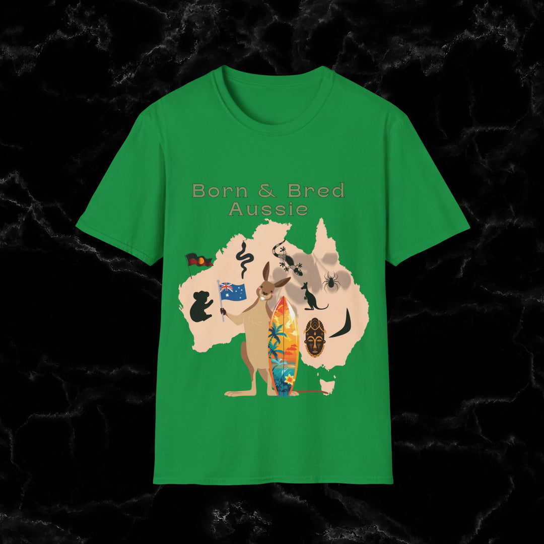 Imagin Vibes: Proudly Aussie - Born & Bred Tee T-Shirt Printify Irish Green S