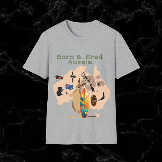 Imagin Vibes: Proudly Aussie - Born & Bred Tee T-Shirt Printify Sport Grey S