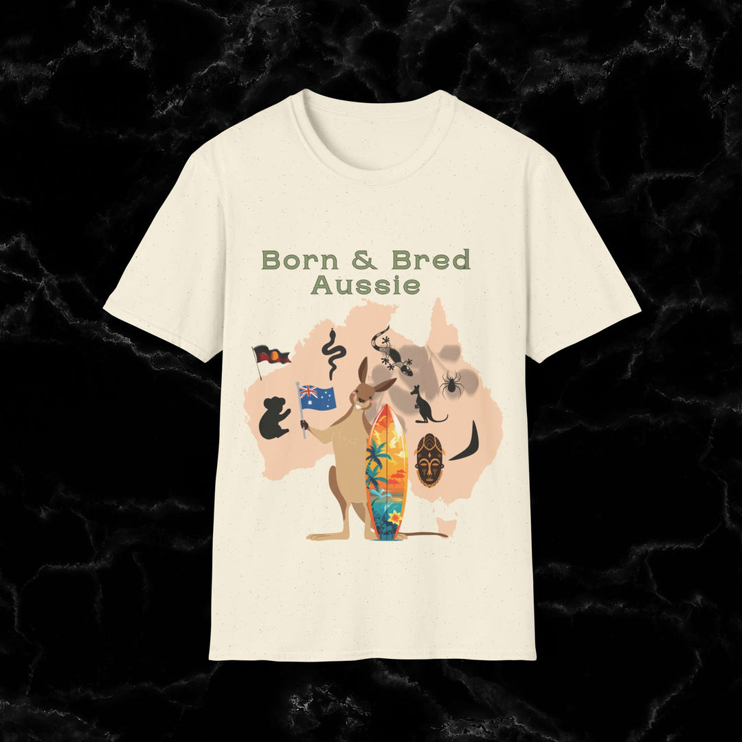 Imagin Vibes: Proudly Aussie - Born & Bred Tee T-Shirt Printify Natural S