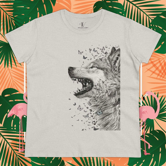 Imagin Vibes: Wild Whispers - Wolf & Butterfly Tee - Imagin Vibes - 