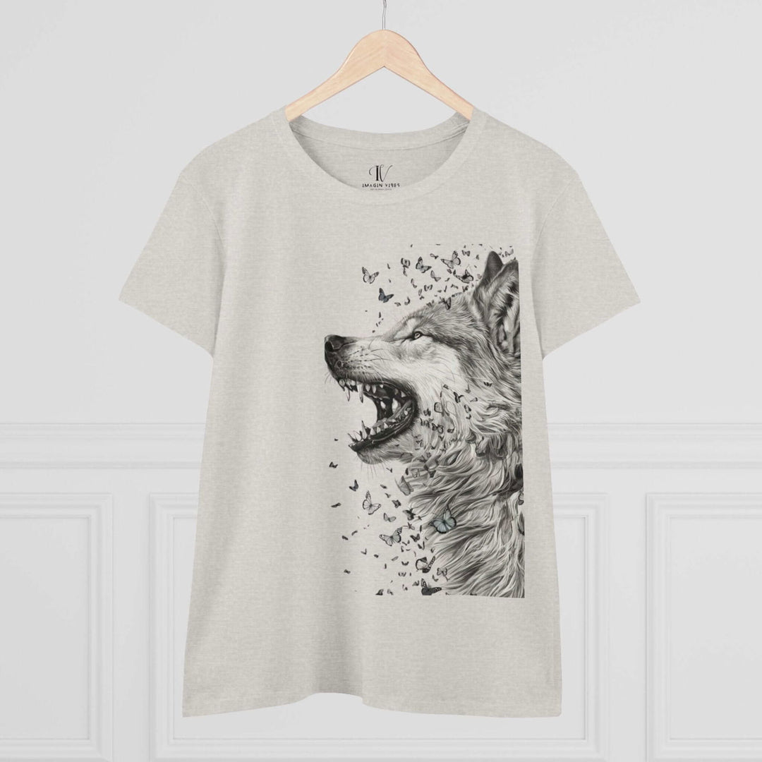 Imagin Vibes: Wild Whispers - Wolf & Butterfly Tee - Imagin Vibes - 