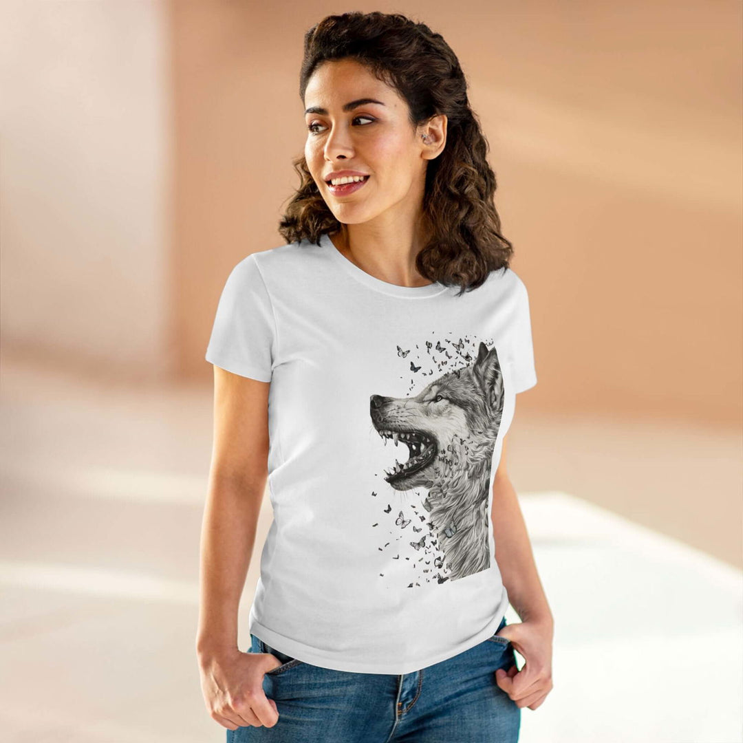 Imagin Vibes: Wild Whispers - Wolf & Butterfly Tee - Imagin Vibes - 