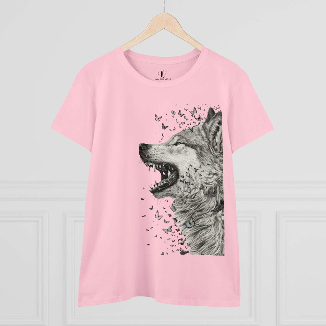 Imagin Vibes: Wild Whispers - Wolf & Butterfly Tee - Imagin Vibes - 