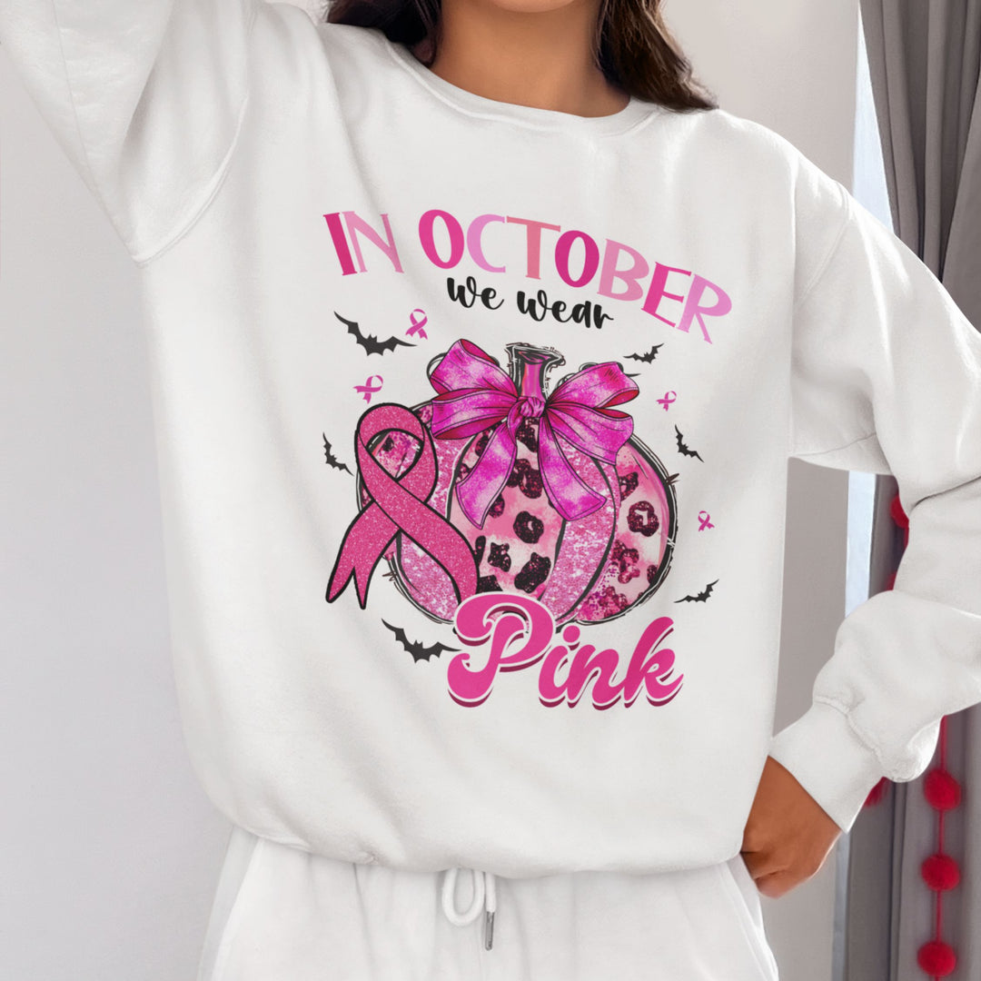 In October We Wear Pink Pumpkin Sweatshirt
