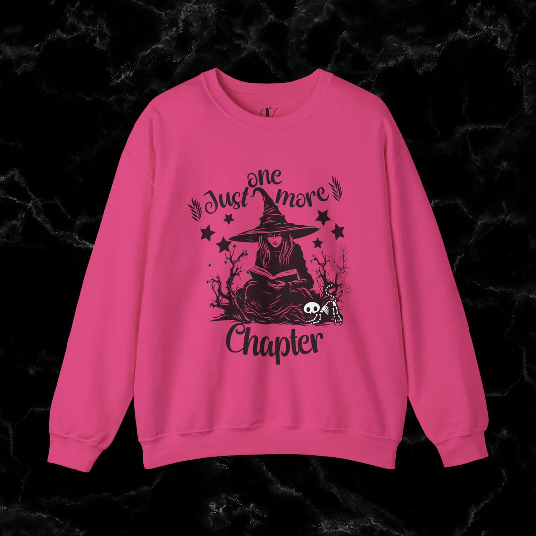 "Just One More Chapter" Sweatshirt: Book Lover Gift Sweatshirt Printify S Heliconia