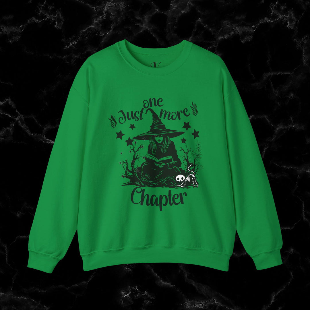 "Just One More Chapter" Sweatshirt: Book Lover Gift Sweatshirt Printify S Irish Green