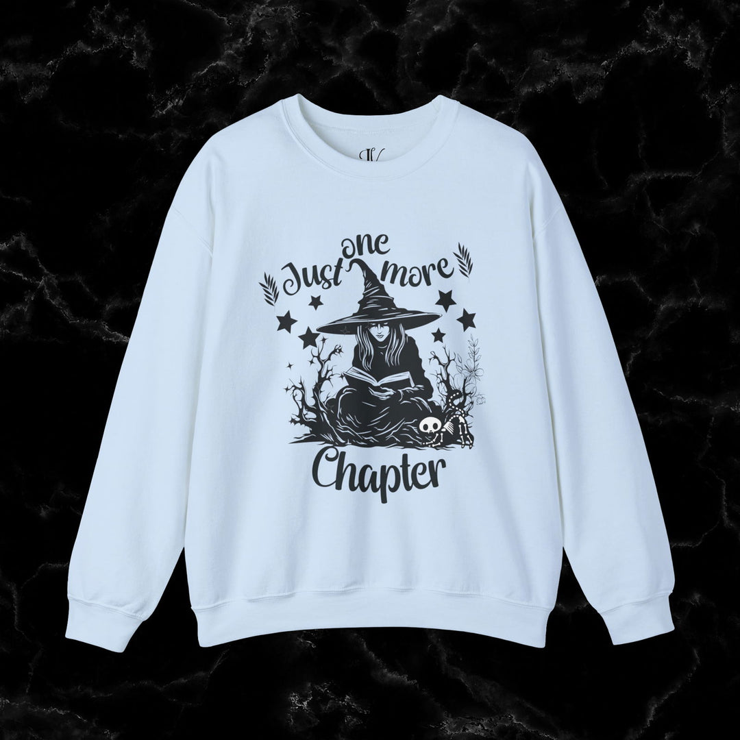 "Just One More Chapter" Sweatshirt: Book Lover Gift Sweatshirt Printify S Light Blue
