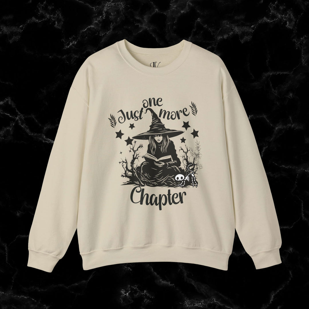 "Just One More Chapter" Sweatshirt: Book Lover Gift Sweatshirt Printify S Sand
