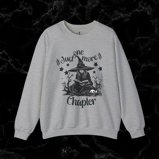"Just One More Chapter" Sweatshirt: Book Lover Gift Sweatshirt Printify S Sport Grey