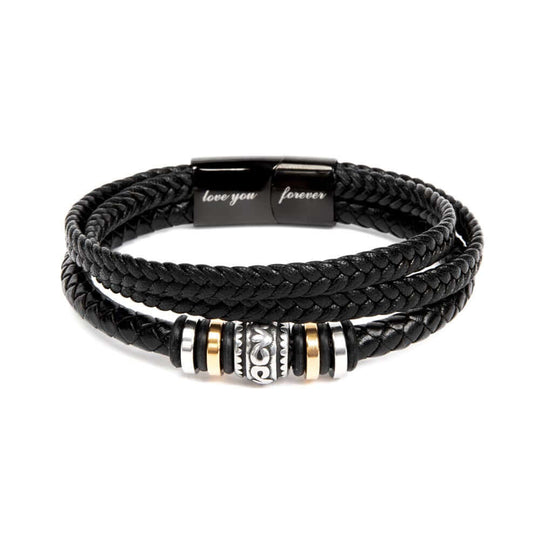 To My Grandson | Braided Leather Bracelet Gift Set - SSGS10VF Jewelry ShineOn Fulfillment