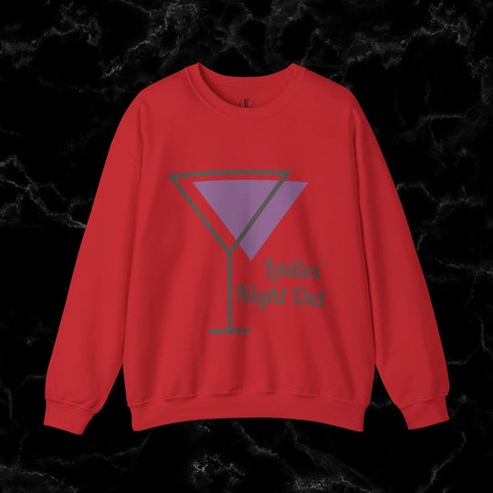 Ladies' Night Out Sweatshirt: Dirty Martini Social Club Sweatshirt Printify S Red