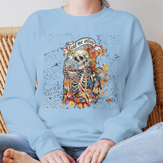 Leaf Me Alone: Grunge Skeleton Halloween Sweatshirt