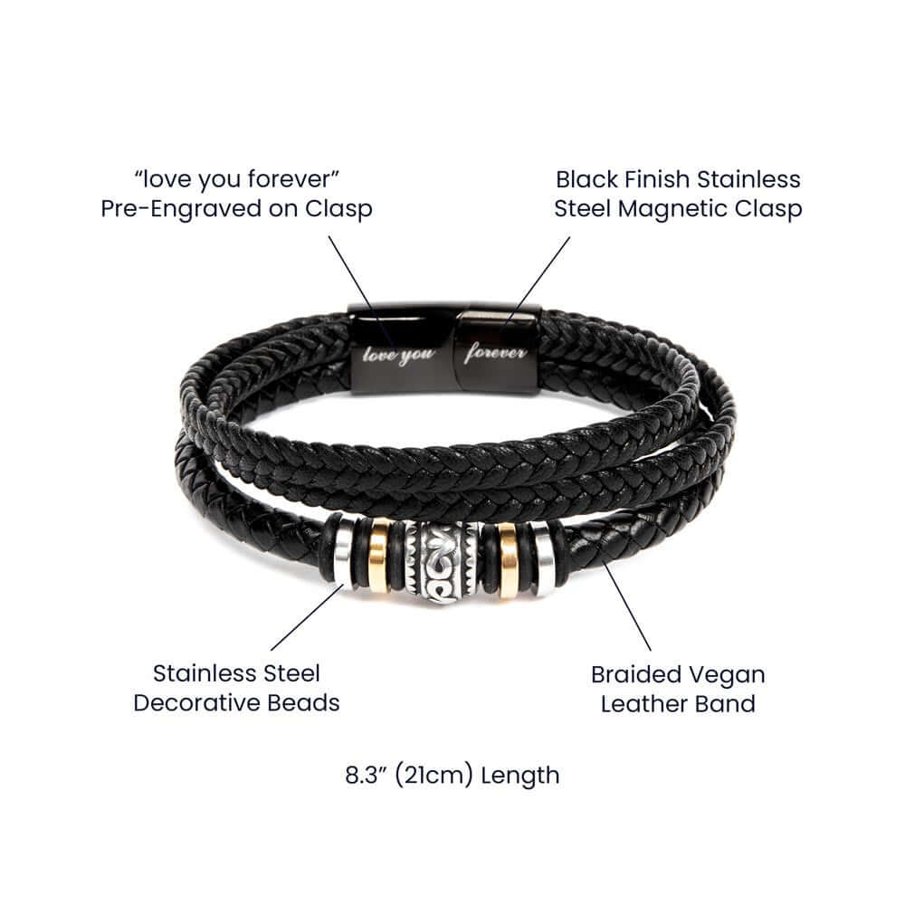 To My Grandson | Braided Leather Bracelet Gift Set - SSGS10VF Jewelry ShineOn Fulfillment