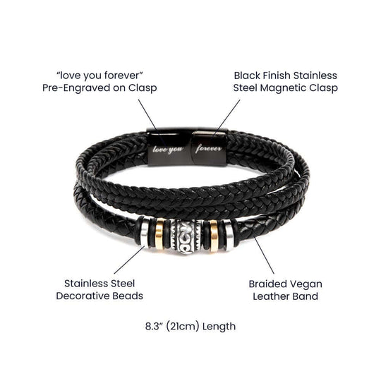 To My Grandson | Braided Leather Bracelet Gift Set - SSGS10VF Jewelry ShineOn Fulfillment