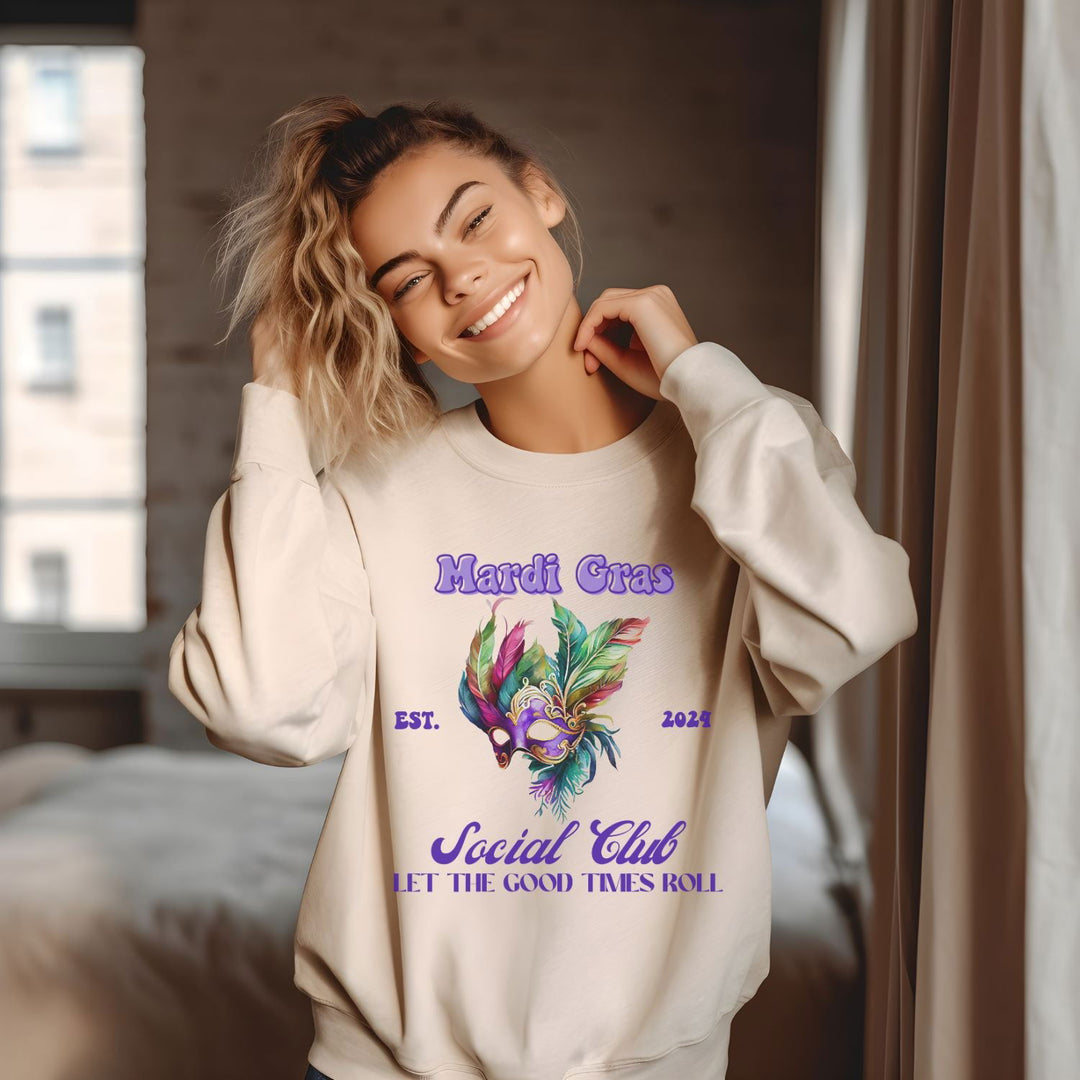 Mardi Gras Chic: Women's Mardi Gras Sweatshirt - Imagin Vibes - 