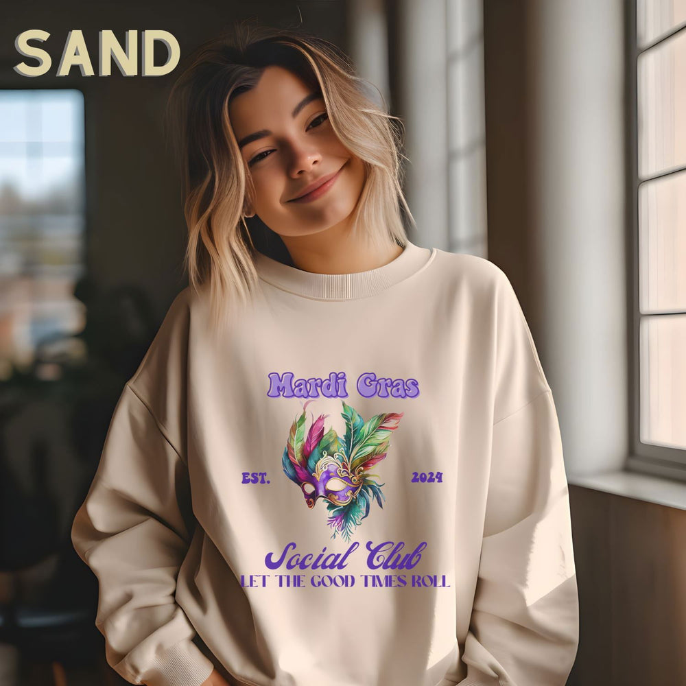 Mardi Gras Chic: Women's Mardi Gras Sweatshirt - Imagin Vibes - 