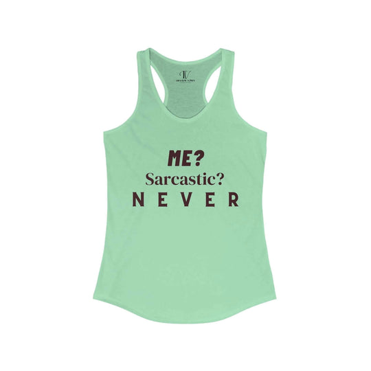 Racerback Tank 'Me Sarcastic Never' Women's Top Tank Top Printify XS Solid Mint