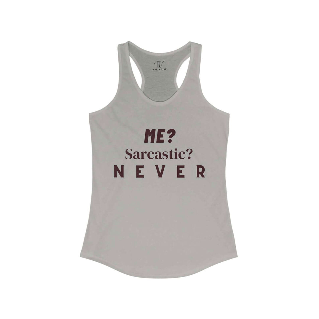 Racerback Tank 'Me Sarcastic Never' Women's Top Tank Top Printify XS Heather Grey
