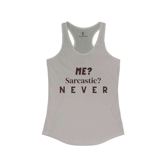 Racerback Tank 'Me Sarcastic Never' Women's Top Tank Top Printify XS Heather Grey