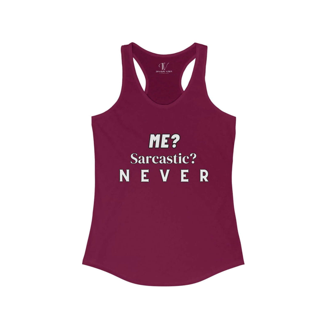 Racerback Tank 'Me Sarcastic Never' Women's Top Tank Top Printify XS Solid Cardinal Red