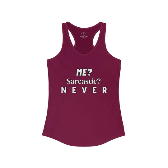 Racerback Tank 'Me Sarcastic Never' Women's Top Tank Top Printify XS Solid Cardinal Red