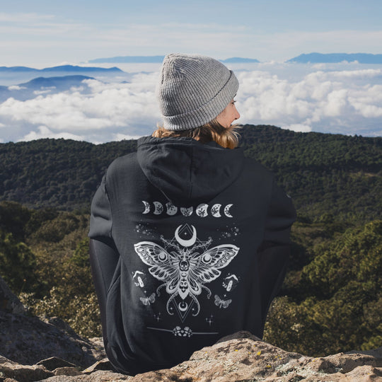 Mystical Moth Hoodie for Bohemian Aesthetic