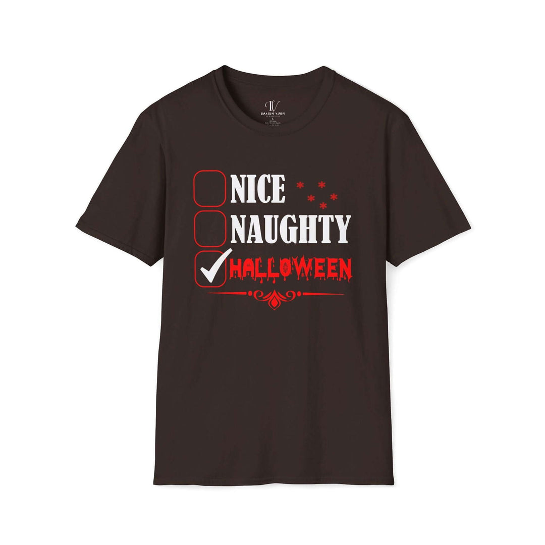 Funny Halloween Checklist Unisex T-Shirt T-Shirt Printify Dark Chocolate S