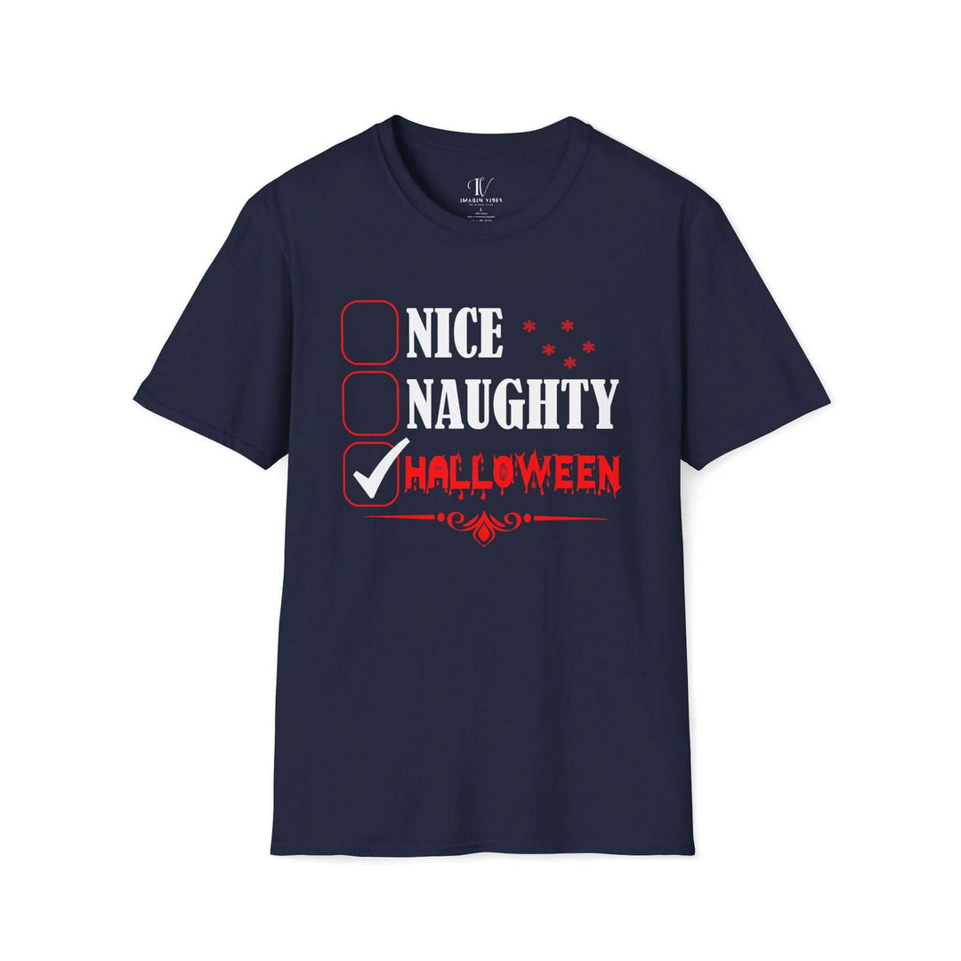 Funny Halloween Checklist Unisex T-Shirt T-Shirt Printify Navy XS
