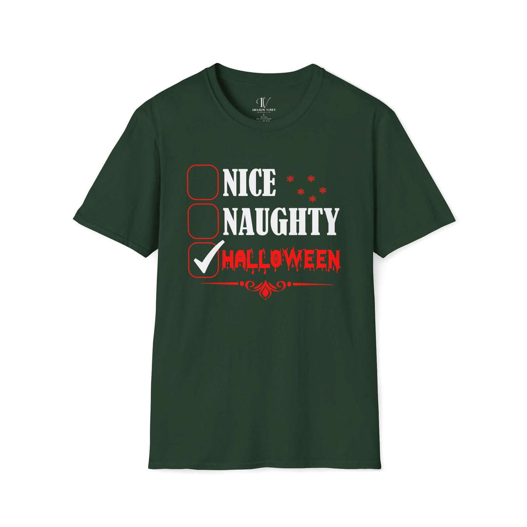 Funny Halloween Checklist Unisex T-Shirt T-Shirt Printify Forest Green S