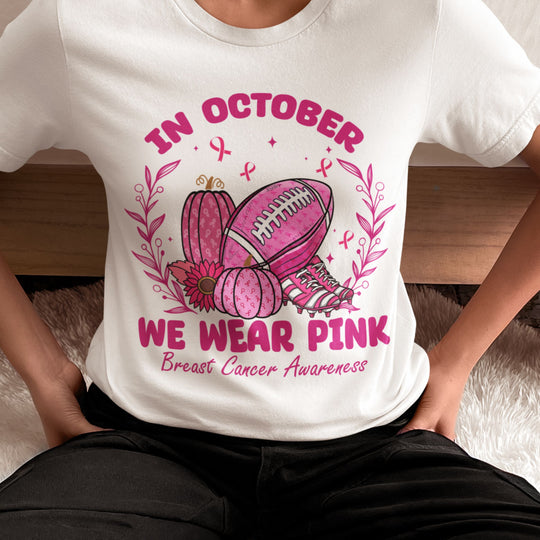 October Pink Football T-shirt - Breast Cancer