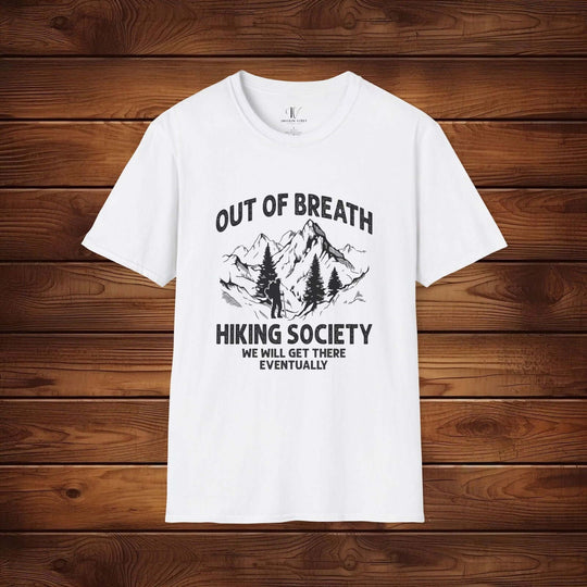 Out of Breath Hiking Society: We'll Get There Eventually Tee - Imagin Vibes - 